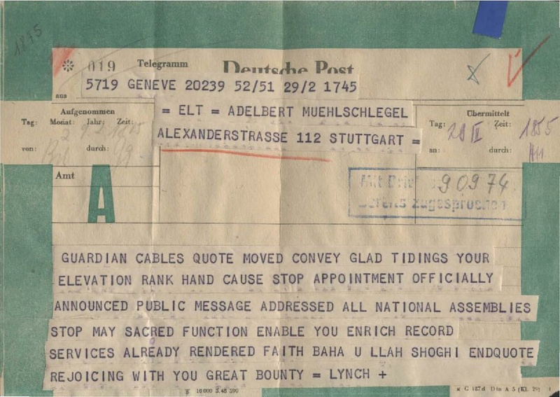Datei:1952 02 29 Shoghi Effendi - Ernennung Adelbert Mühlschlegel zu Hand der Sache Gottes.pdf